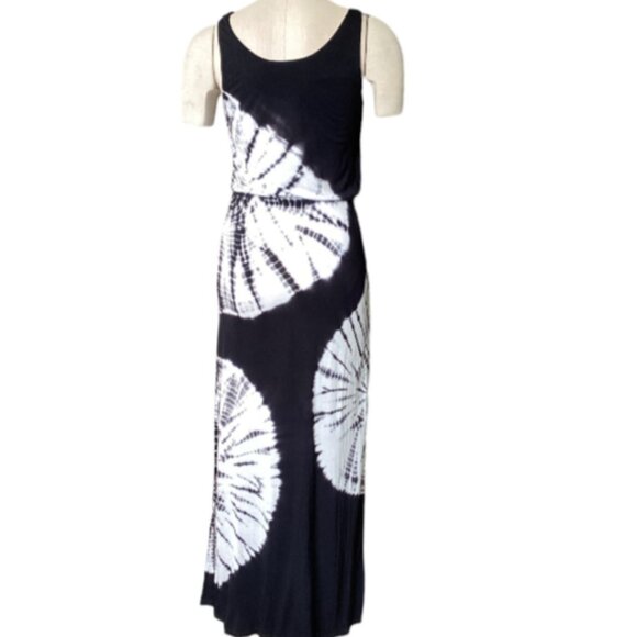 INC/International Concepts Beaded Tie Dye Maxi Tank Dress Sz PS Black White 196G - Picture 7 of 9